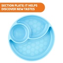 Silicone Divided plate Blue 12M+ 1-375