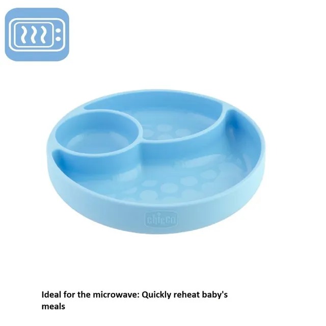 Silicone Divided plate Blue 12M+ 1-375