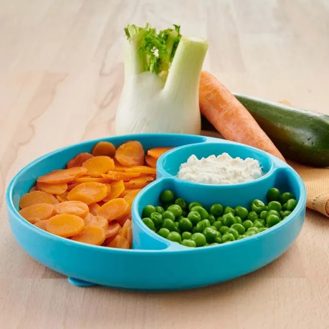 Silicone Divided plate Blue 12M+ 1-375