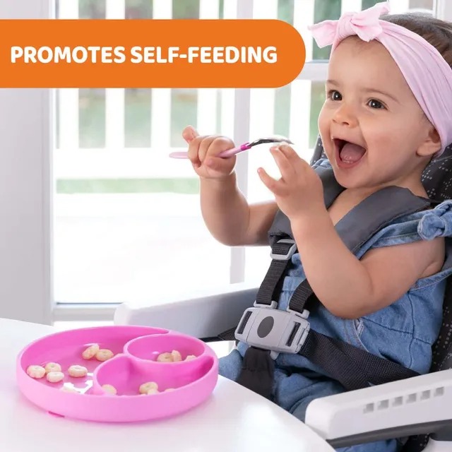 Silicone Divided plate pink 12M+ 1-374