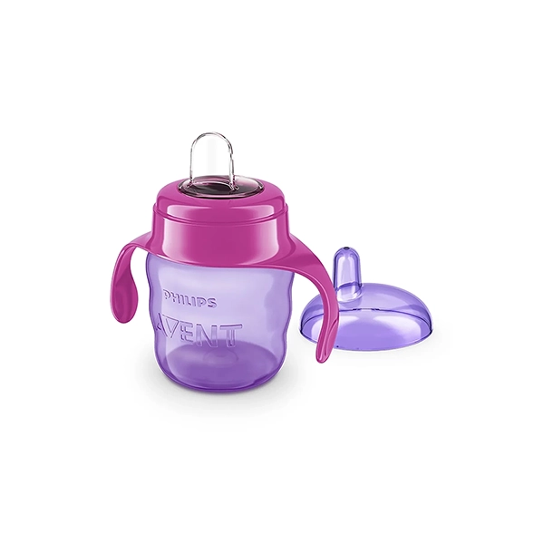 Avent cup with purple spout