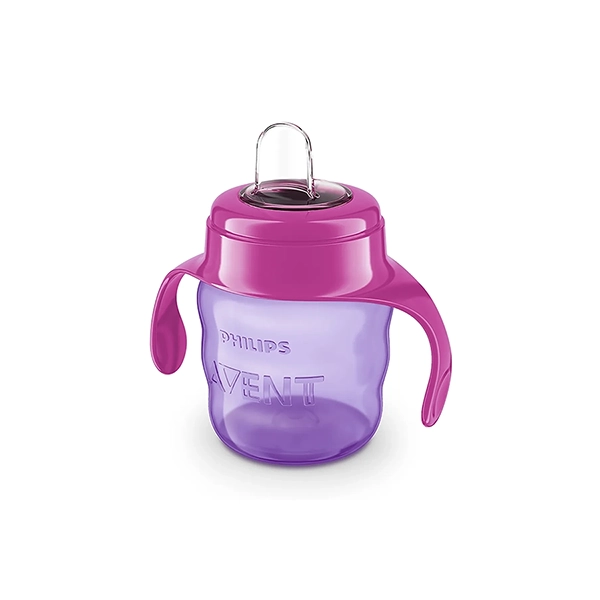 Avent cup with purple spout