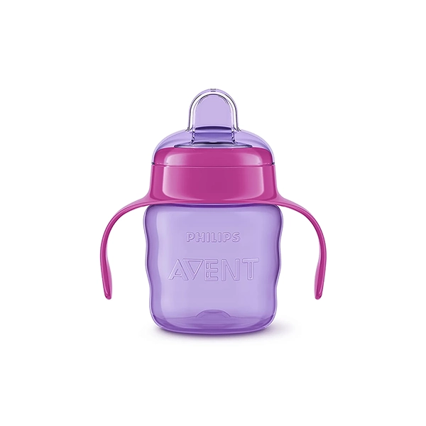 Avent cup with purple spout