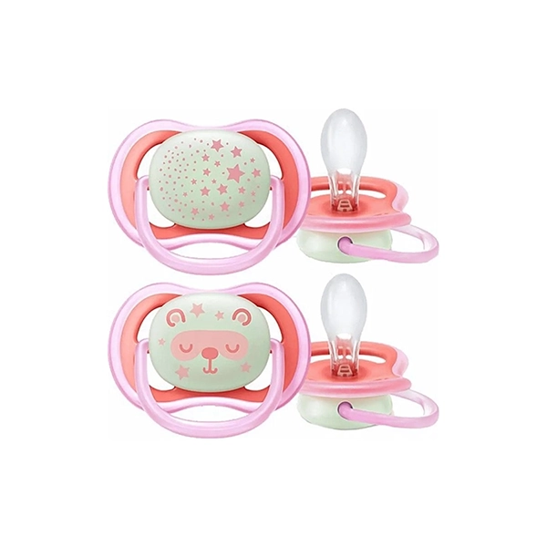Soother 6-18m Star/Bear Design, Pink