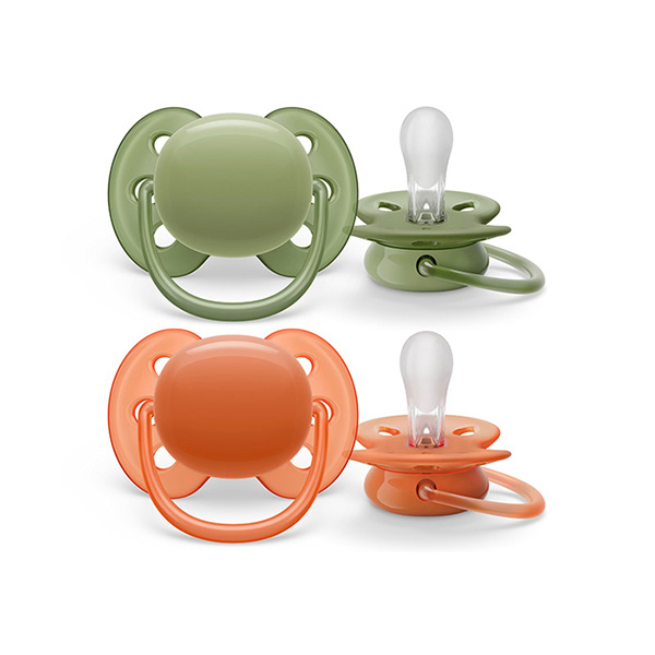 Soother 0-6m Orange/Green