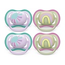 Soother 0-6m yellow , pink