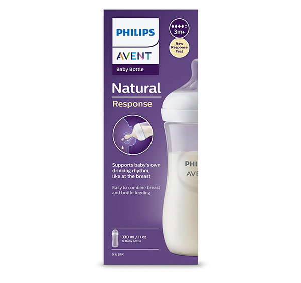 Natural Single White Feeding Bottle 330ml  (New Shape)