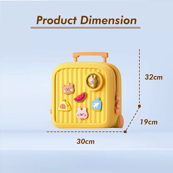 RUBBER BAG BACK BIG (SQUARE YELLOW&PINK) 32225 koool