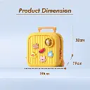 RUBBER BAG BACK BIG (SQUARE YELLOW&PINK) 32225 koool