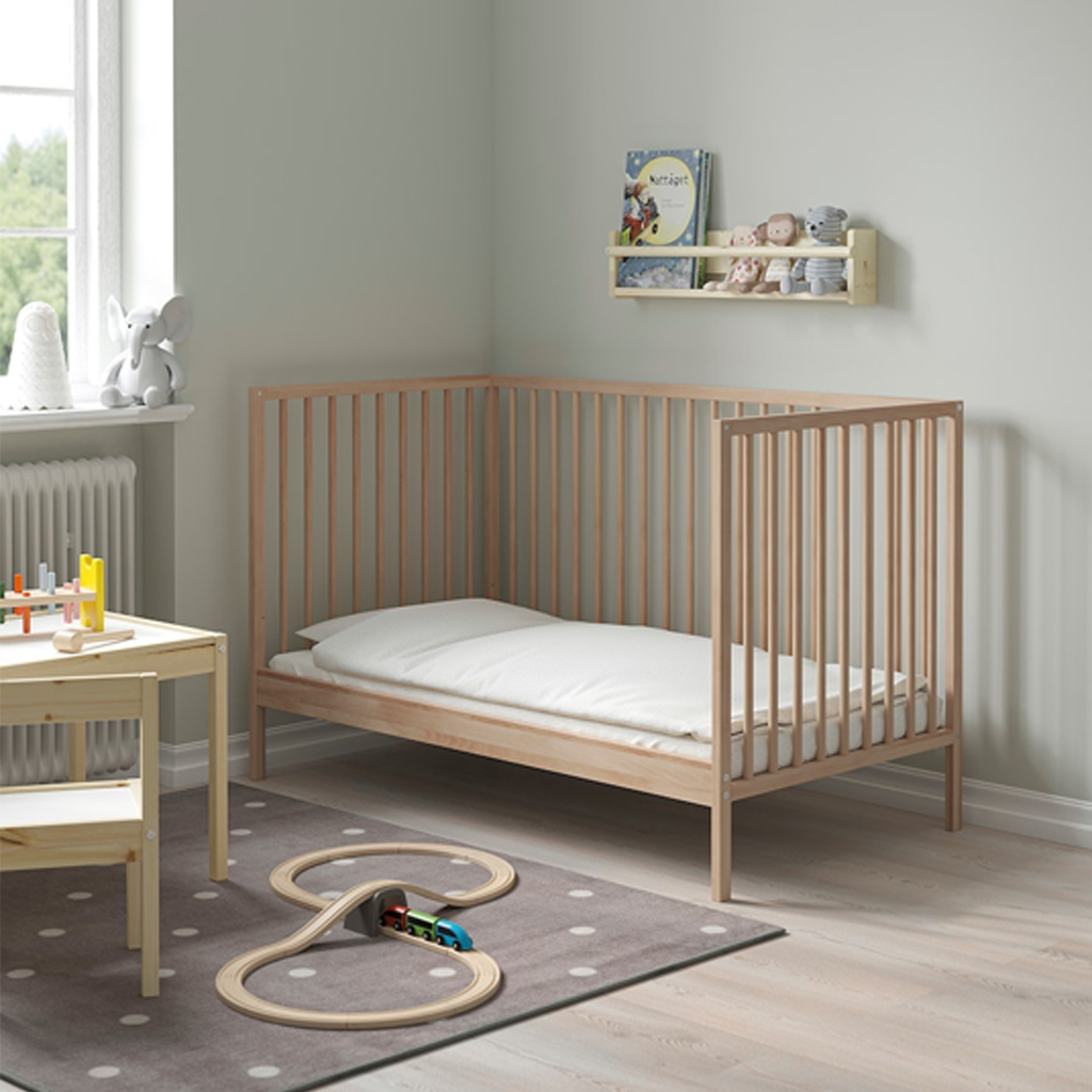 Ikea Wooden Bed (F63A) Mat(132*70)