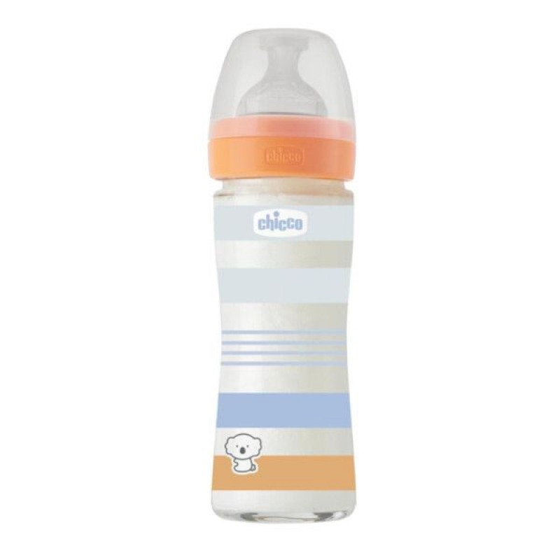 Chicco - Bottle Glass 240ML (PE) YELLOW  1-24