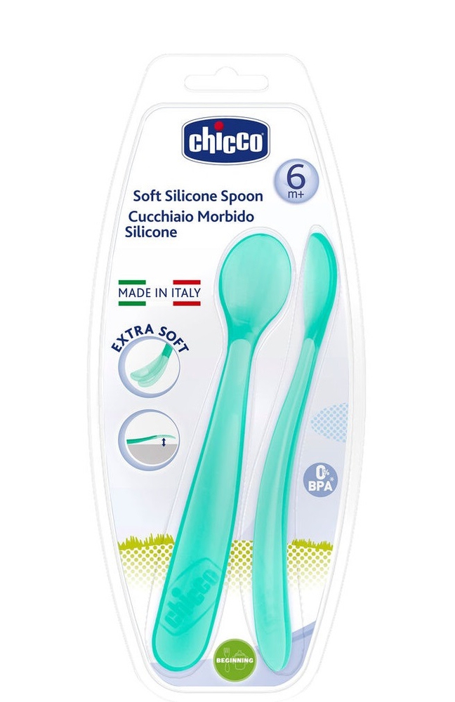 Chicco - Spoon Soft Sil (+6M) Green 1-70