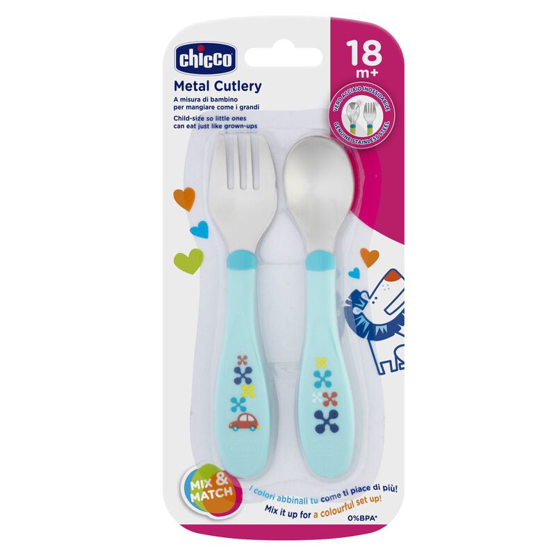 Chicco - Spoon Metal Cutlery (+18M) Neutra Boy 72
