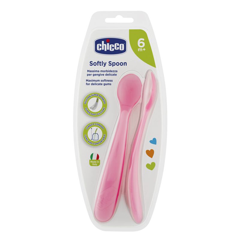 Chicco - Spoon Soft Sil (+6M) Pink (2Pcs) 77