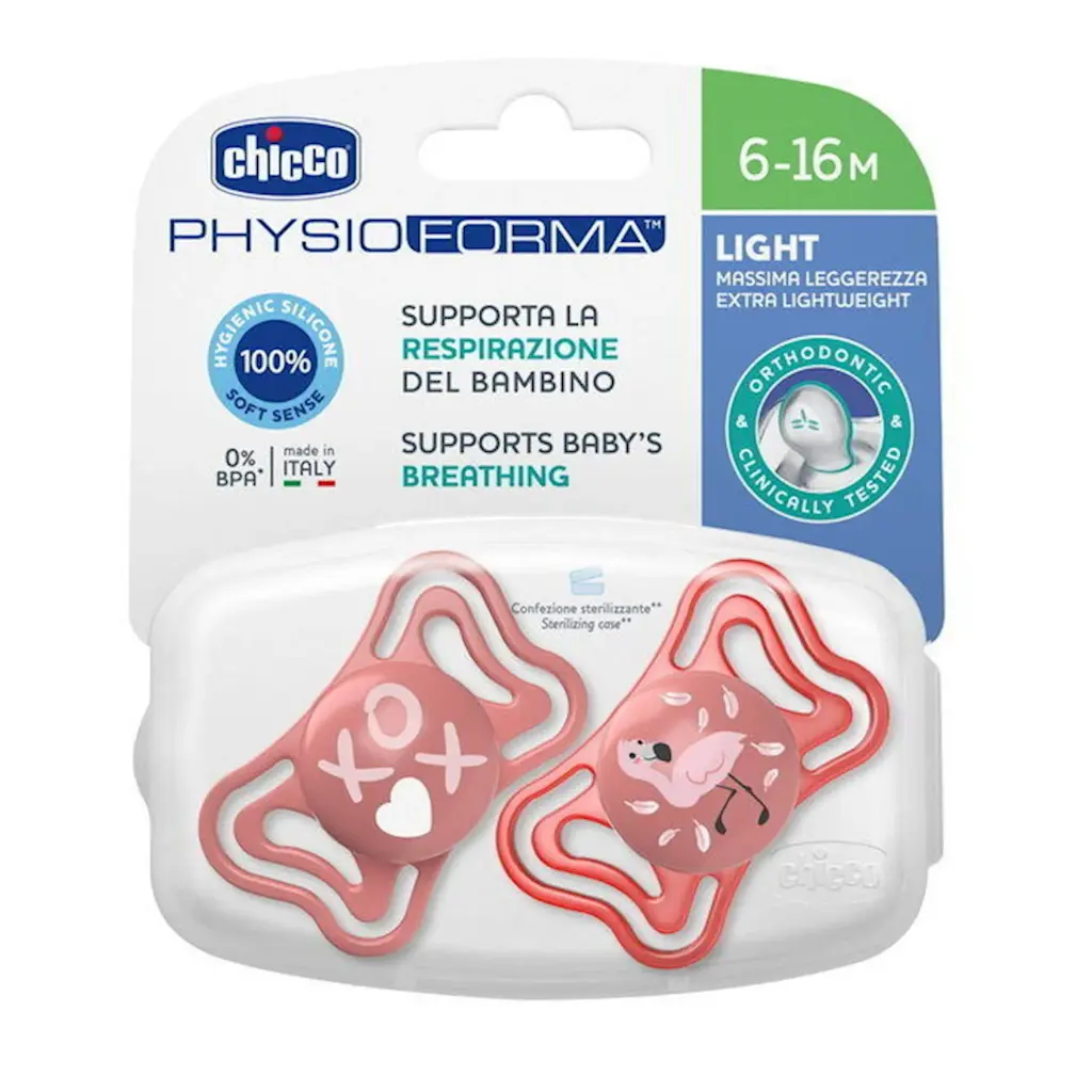 Chicco -Soother Physio Light Girl Sil (6-16) 2Pcs 1-42