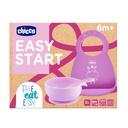 Chicco - Bib Silicon Feeding Set - Pink 1-330