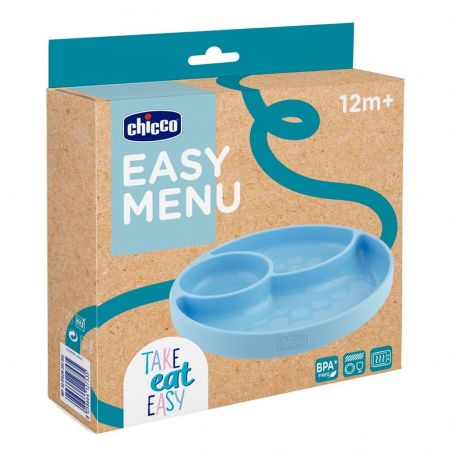 Chicco - Silicone Divided plate Blue 12M+ 1-375