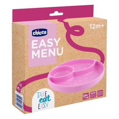 Chicco - Silicone Divided plate pink 12M+ 1-374