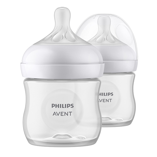 Philips Avent - Natural 125ml Double White Feeding Bottle (New Shape)