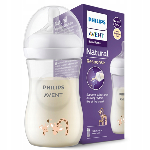 Feeding Bottle Natural 260ml Giraffe (New Shape)