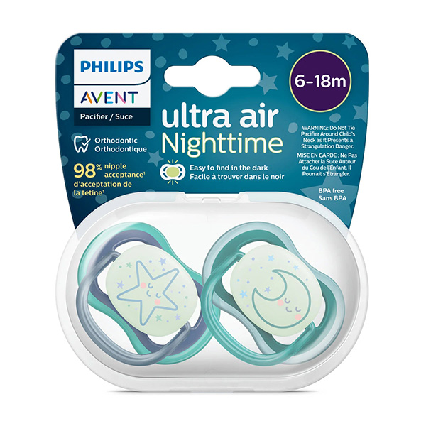 Philips Avent - Soother 6-18 moon and star