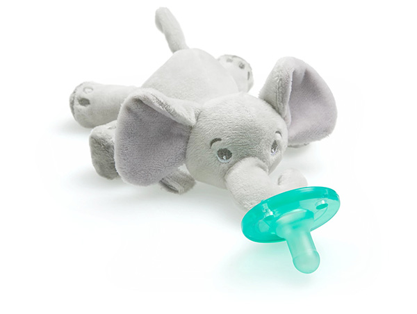 Soother with elephant toy 