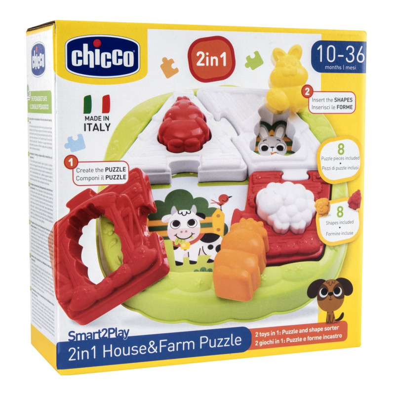 Chicco - TOY S2P 2IN1 HOUSE&FARM PUZZLE