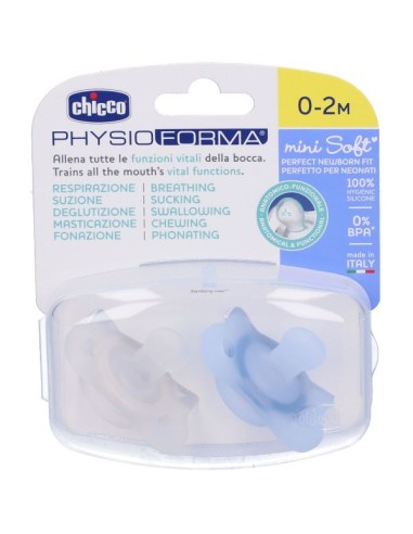 Chicco - Soother Physio Mini Soft Blue 0-2M 2Pcs 1-55