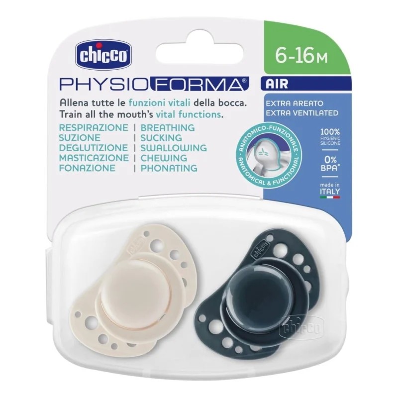 Chicco - Soother Air Blue Sil (6-16) 2Pcs 1-44