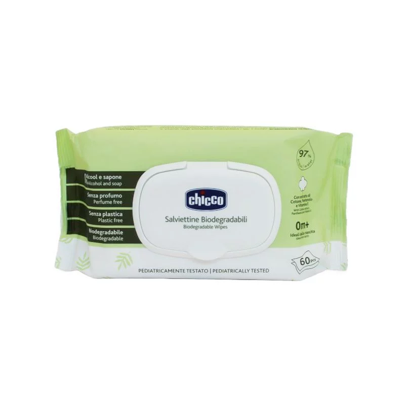 Chicco - Wipes (Biode gradable +Flip Cover 60Pcs) 1-184