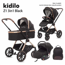 Kidilo Full Set Stroller (Z1 (3in1) Black 8-837